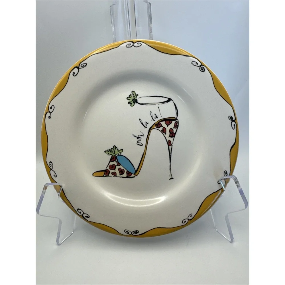 5 Rosanna Luncheon Salad Dessert Plates High‎ Heel Design 8.25 inch diameter